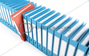 office folders, binder 3d Illustrations on a white background