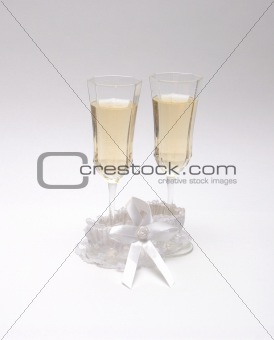 Wedding Champagne and Garter