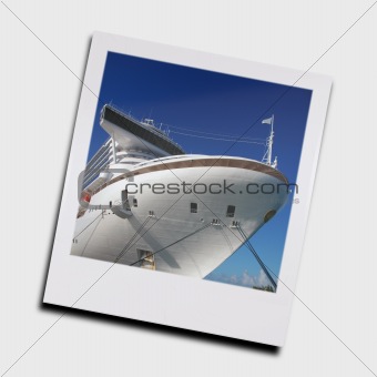 Polaroid slide of ocean liner