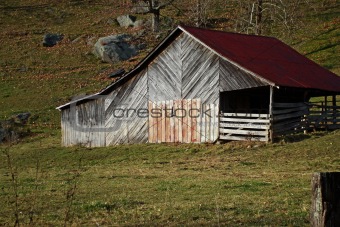 Old Barn in Rocky Pasture