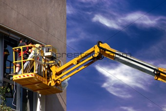 Worker on a high lift