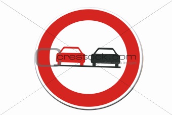 Traffic sign - two cars isolated on white