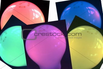 coloured bulb cards