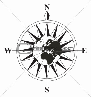 Black and white compass