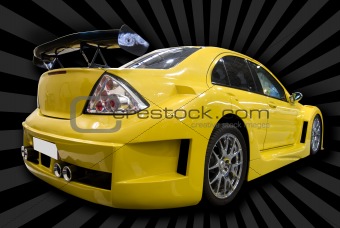yellow customized car