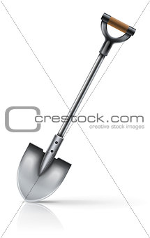 shovel tool for gardening work isolated on white