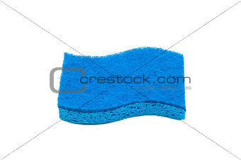 Blue sponge on white