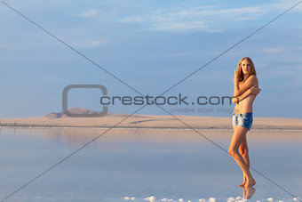 girl in a salt lake