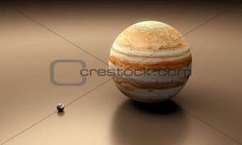 Planets Earth and Jupiter balnk