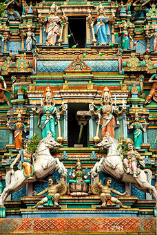 Hindu temple with indian gods kuala lumpur malaysia