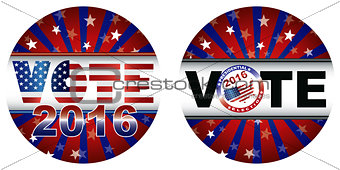 Vote 2016 Presidential Election Buttons Illustration