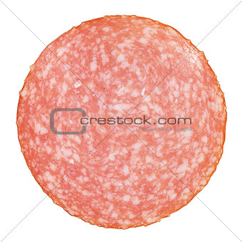 thin salami slice directly above