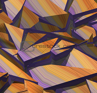 3d fragmented stripe pattern orange purple backdrop