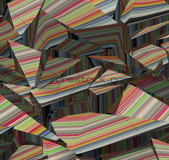 3d fragmented stripe pattern rainbow backdrop