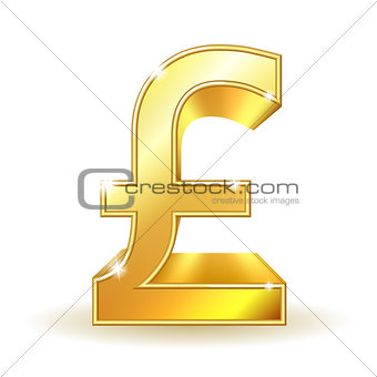 Gold sign pound currency.