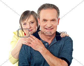 Portrait of happy aged smiling couple