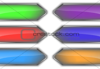 Set of colorful glossy arrow banners