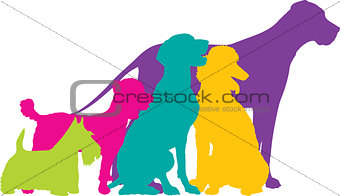 Dog Silhouettes Colour