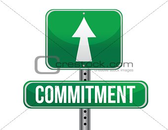 commitment road sign illustration design