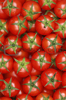 Small tomatoes forming a background