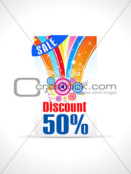 abstract fifty percent discount card template