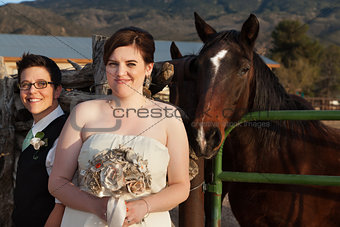 Married Gay Couple Near Horse