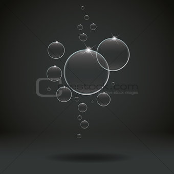 Bubbles on a gray background