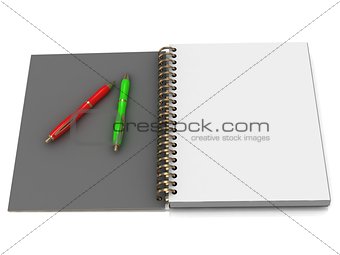 Notebook with spiral and two handles
