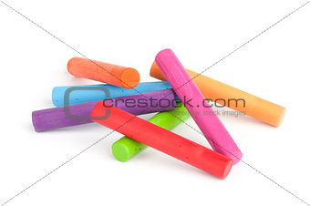 Oil crayons isolated on white