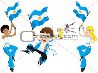 Argentina Sport Fan with Flag and Horn