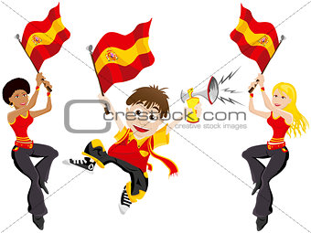 Spain Sport Fan with Flag and Horn