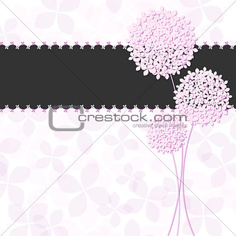 Springtime Pink Purple Hydrangea Flower Greeting Card