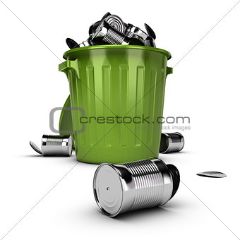 Waste Concept, Overflowing Garbage Bin