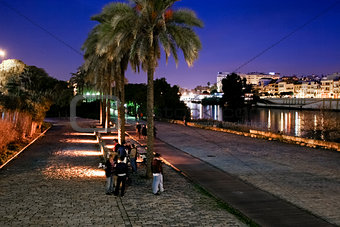 Night walk by the Guadalquivir