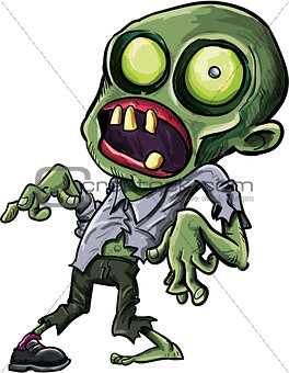 Vector illustration of a cartoon zombie