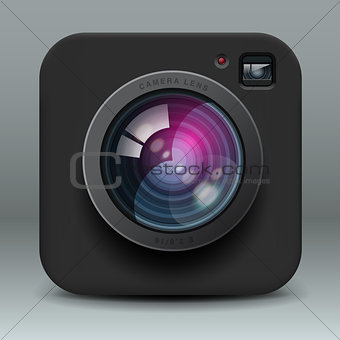 Color photo camera icon, vector Eps10 illustration.