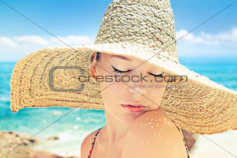 woman on a beach