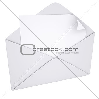Sheet of paper in an envelope