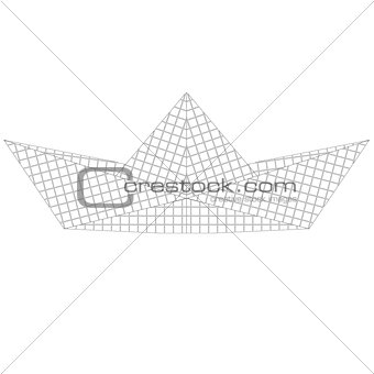 Paper ship origami isolated on white background.