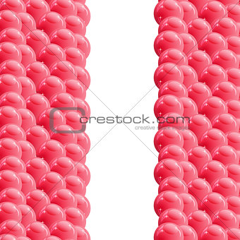 Background with glossy red balloons. Vector illustration.