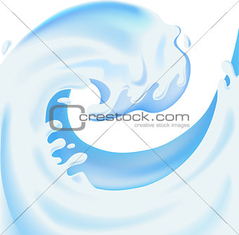 Rising splash of yougurt (illustration)