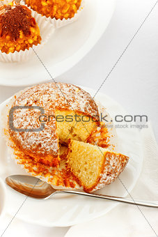 sweet cake on white dish
