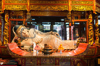  reclining statue in the The Jade Buddha Temple shanghai china