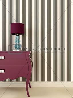 Glamor dresser with lamp