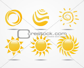 set of sun vector 