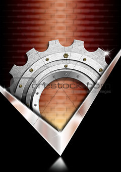 Red and Metal Industrial Gear Background