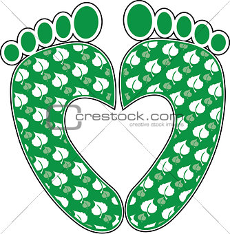 Green Footprint Heart