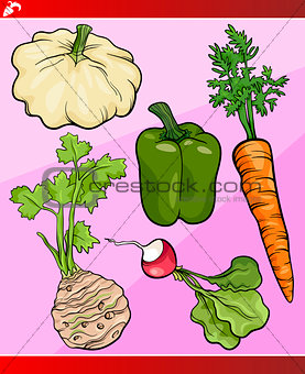 vegetables set cartoon illustration