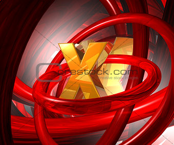 letter x in abstract space