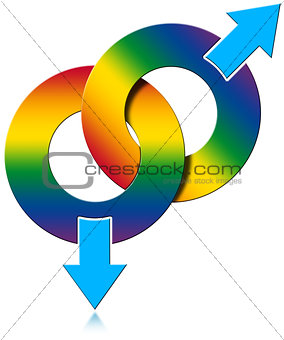Gay Male Rainbow Colored Symbol
